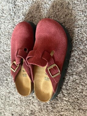 Papillio suede platform slide